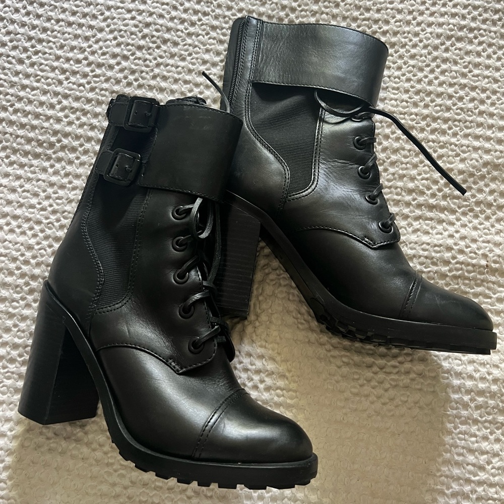 Tory Burch Black Combat & Moto Boots